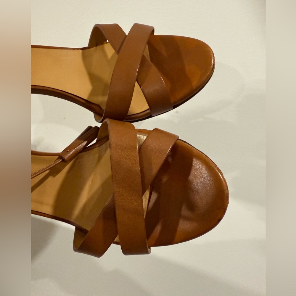 Sezane strappy brown leather high heels, size 39 EU / 8.5 US - Picture 6 of 11